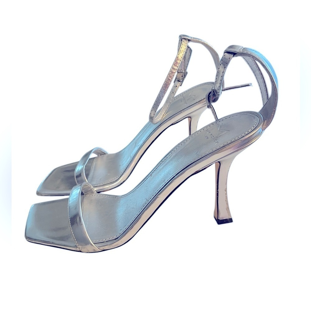 Mark Fisher Silver High Heel Sandals Size 7